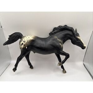 BREYER VINTAGE #127 RUNNING STALLION MOLD IN BLACK APPALOOSA LARGE SPOT VERSION